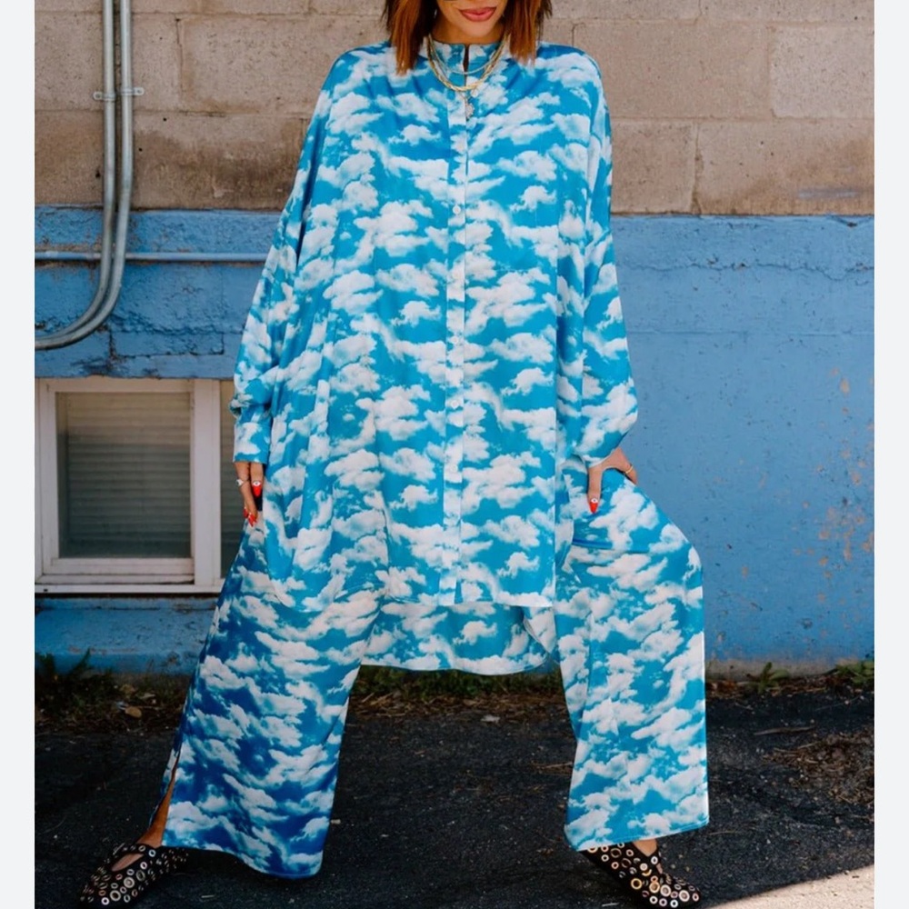 COPY - Lala Satin Playsuit in Secret Sky Society